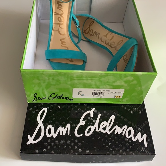 SAM EDELMAN Amee Blue Ankle Strap Sandals, Never Worn - Picture 2 of 10
